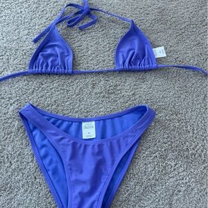 wild fable Purple Triangle String Bikini Set